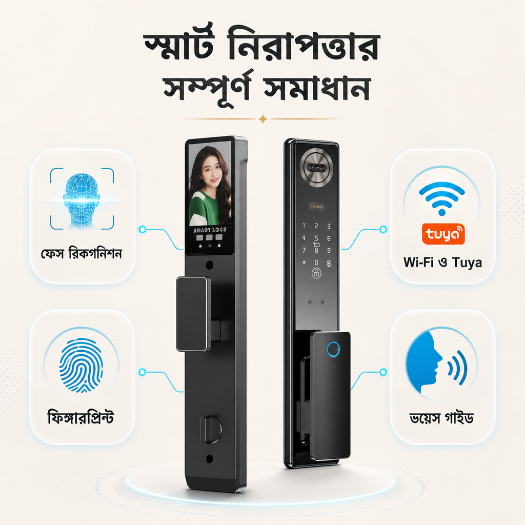 Tuya ফেস রিকগনিশন স্মার্ট ডোর লক