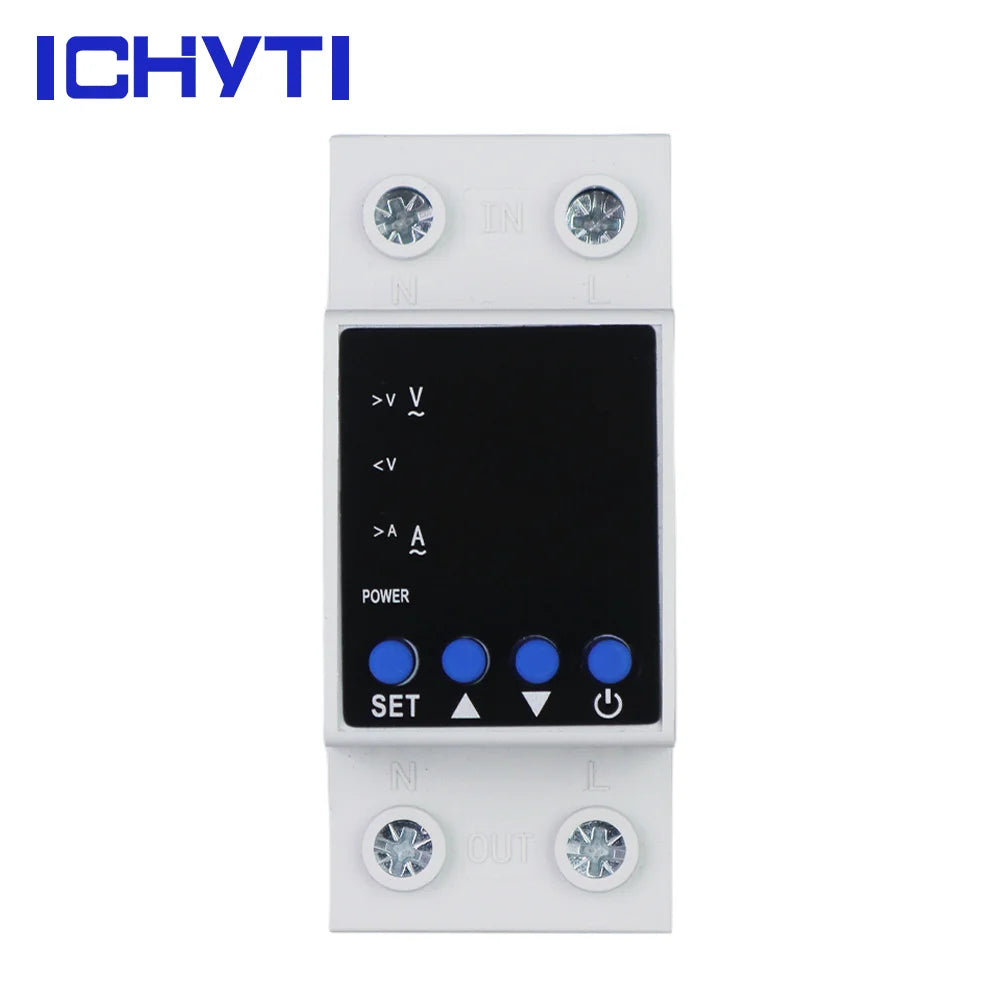 Single Phase Adjustable Voltage Protector Relay CHVP 63A 220V DIN Rail