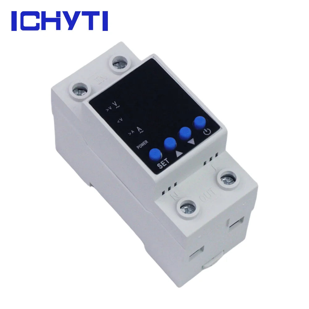 Single Phase Adjustable Voltage Protector Relay CHVP 63A 220V DIN Rail