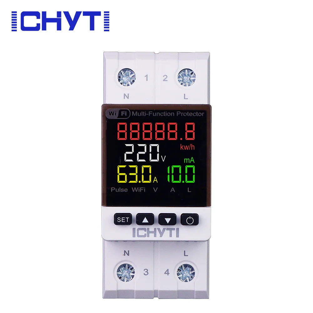 Single Phase WiFi Voltage Protector CHVP-63 63A 220V DIN Rail