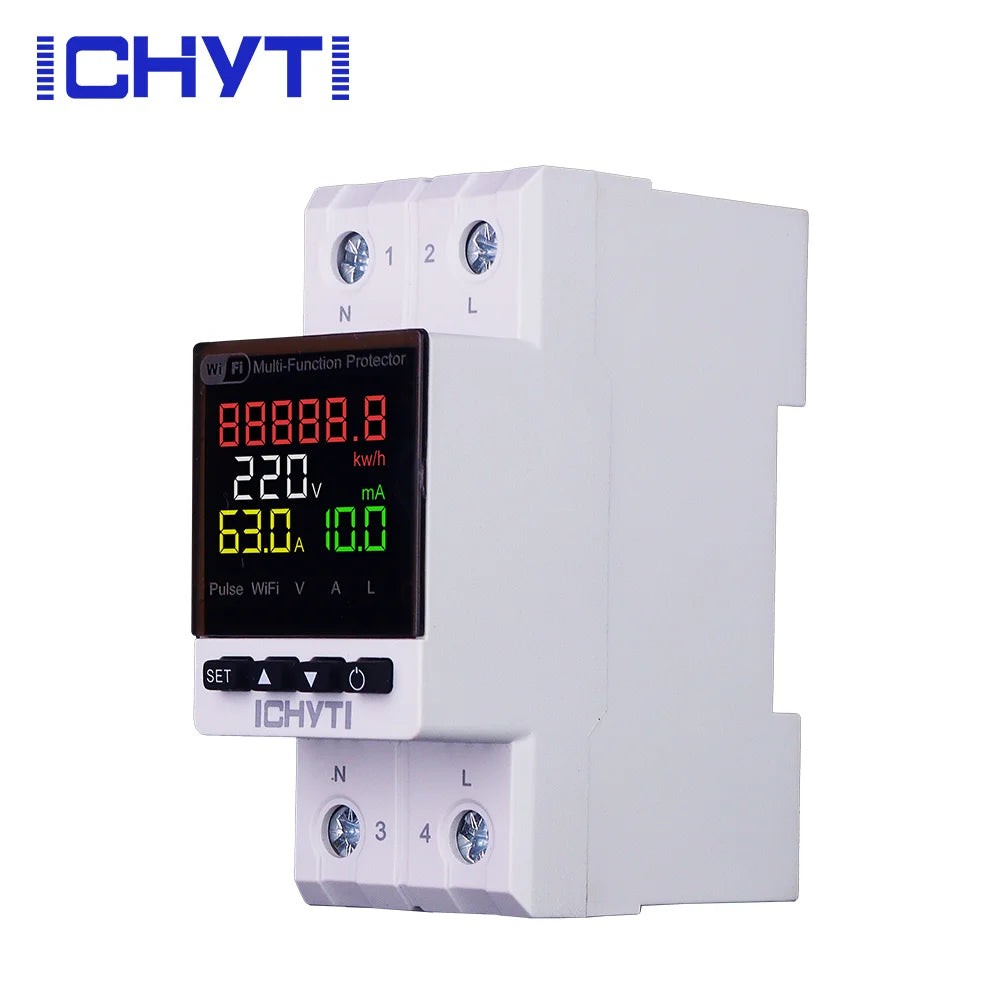 Single Phase WiFi Voltage Protector CHVP-63 63A 220V DIN Rail