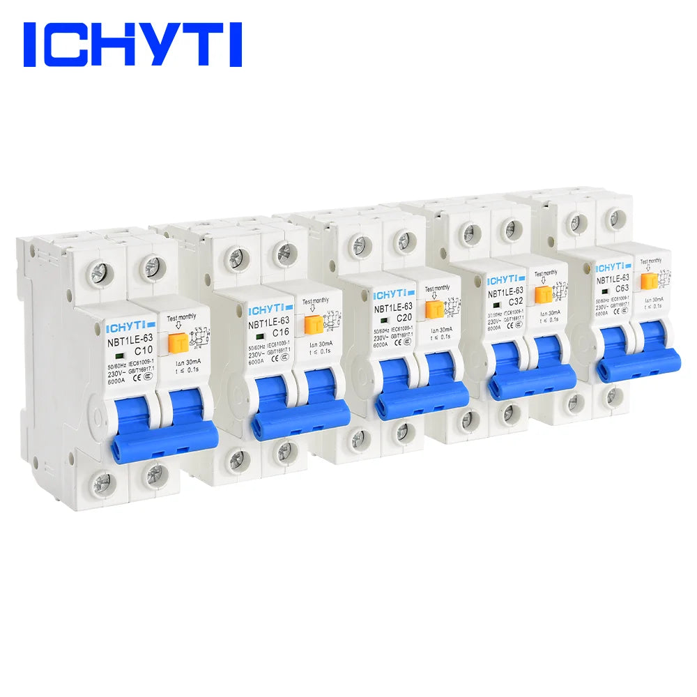 NBT1LE-63 Mini RCBO Circuit Breaker 1P+N 25A 230V 6kA 30mA