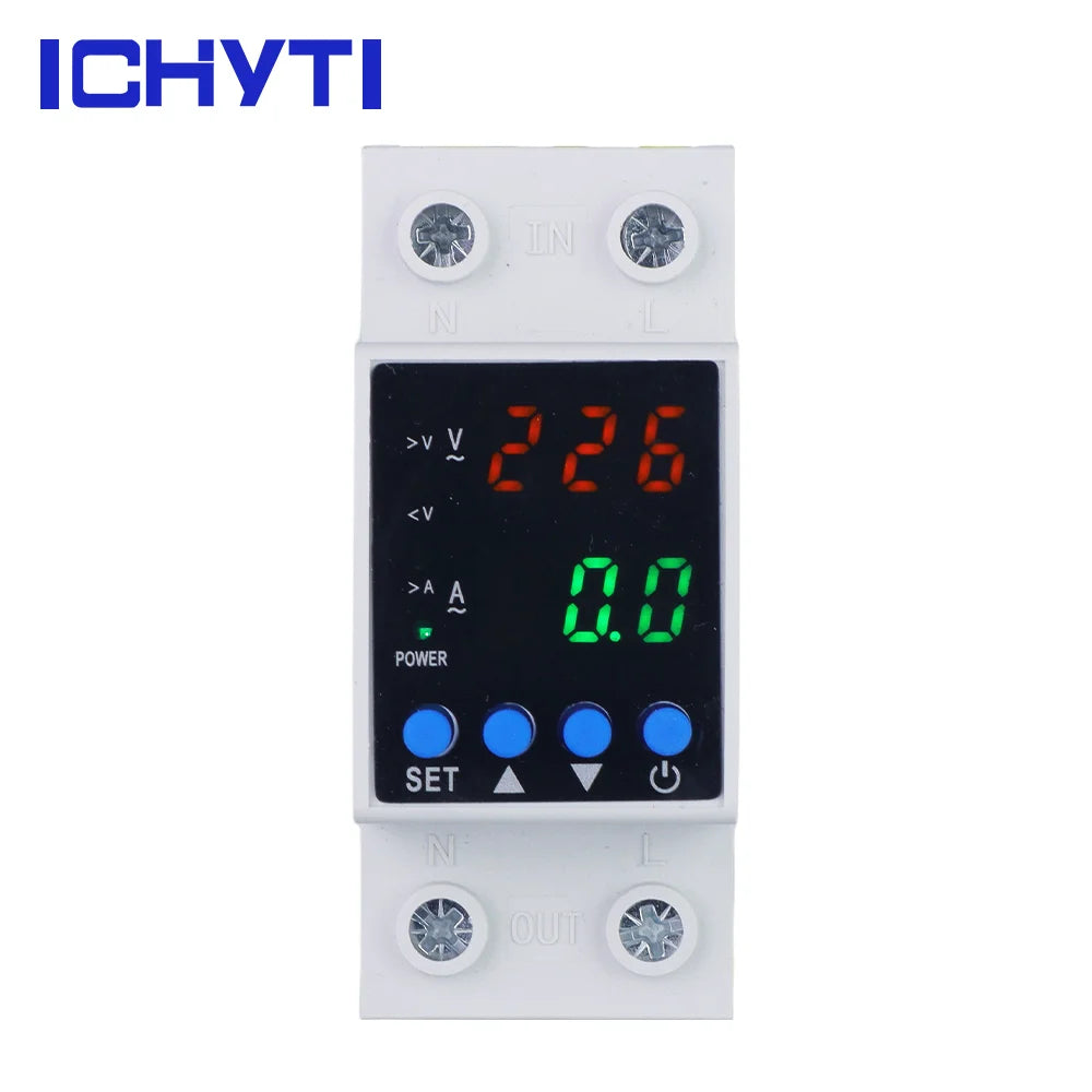 Single Phase Adjustable Voltage Protector Relay CHVP 63A 220V DIN Rail