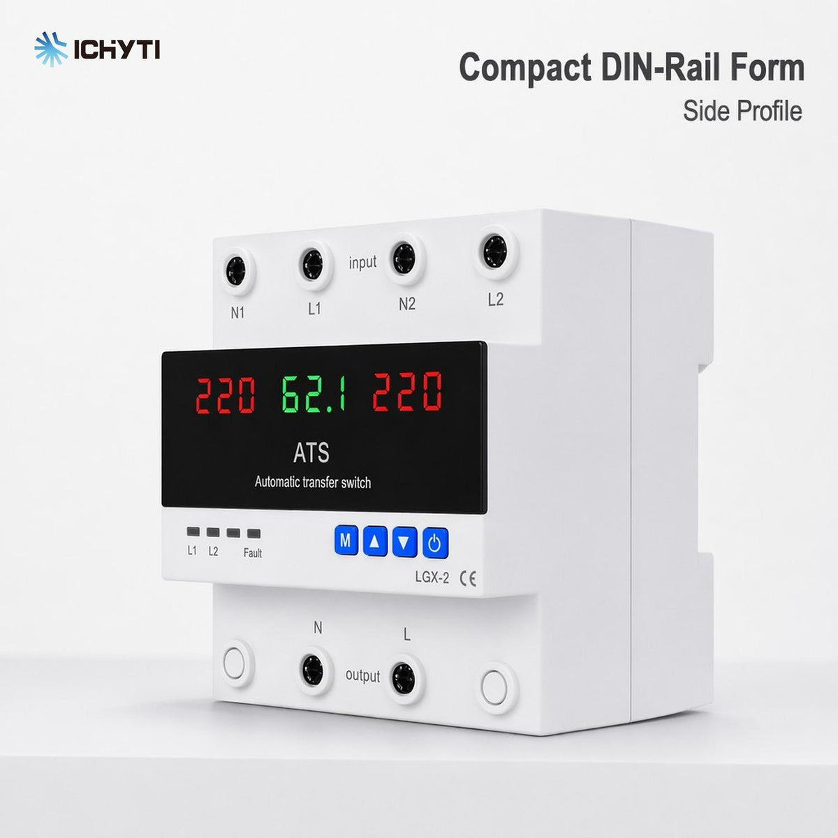CHYT 63A অটোমেটিক ডুয়াল পাওয়ার ট্রান্সফার সুইচ — ডিজিটাল ডিসপ্লেসহ