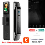 TUYA App 3D Facial Recognition WIFI Password Fingerprint Card Portable Visual Doorbell Monitoring Camera Electronic Door Lock